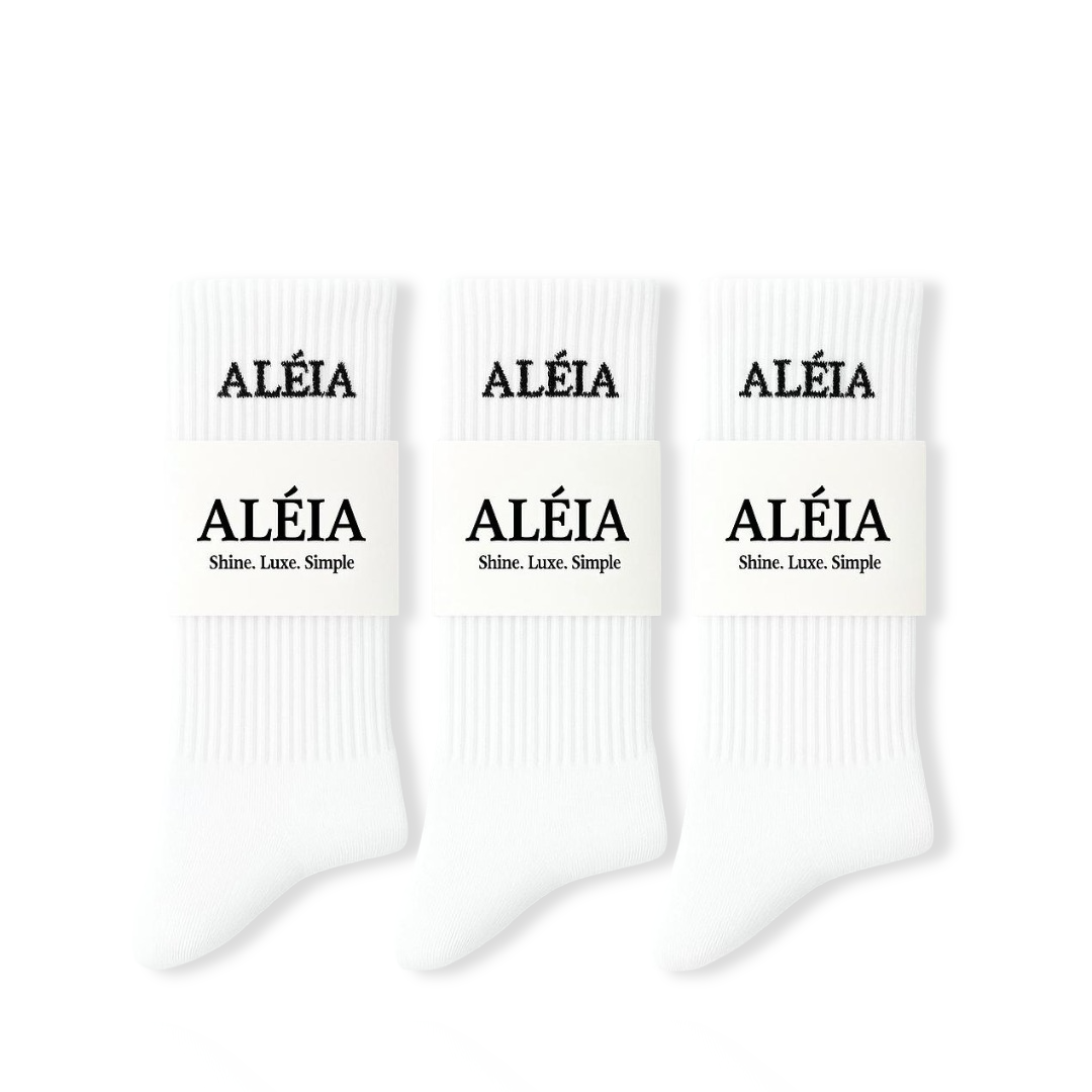 Solid Comfortable Cotton Crew Socks 3 Pairs