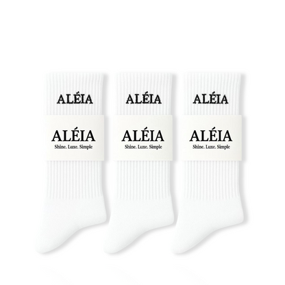 Solid Comfortable Cotton Crew Socks 3 Pairs