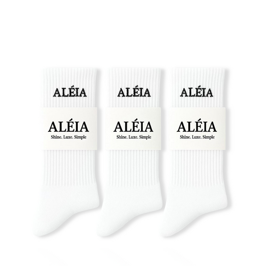Solid Comfortable Cotton Crew Socks 3 Pairs