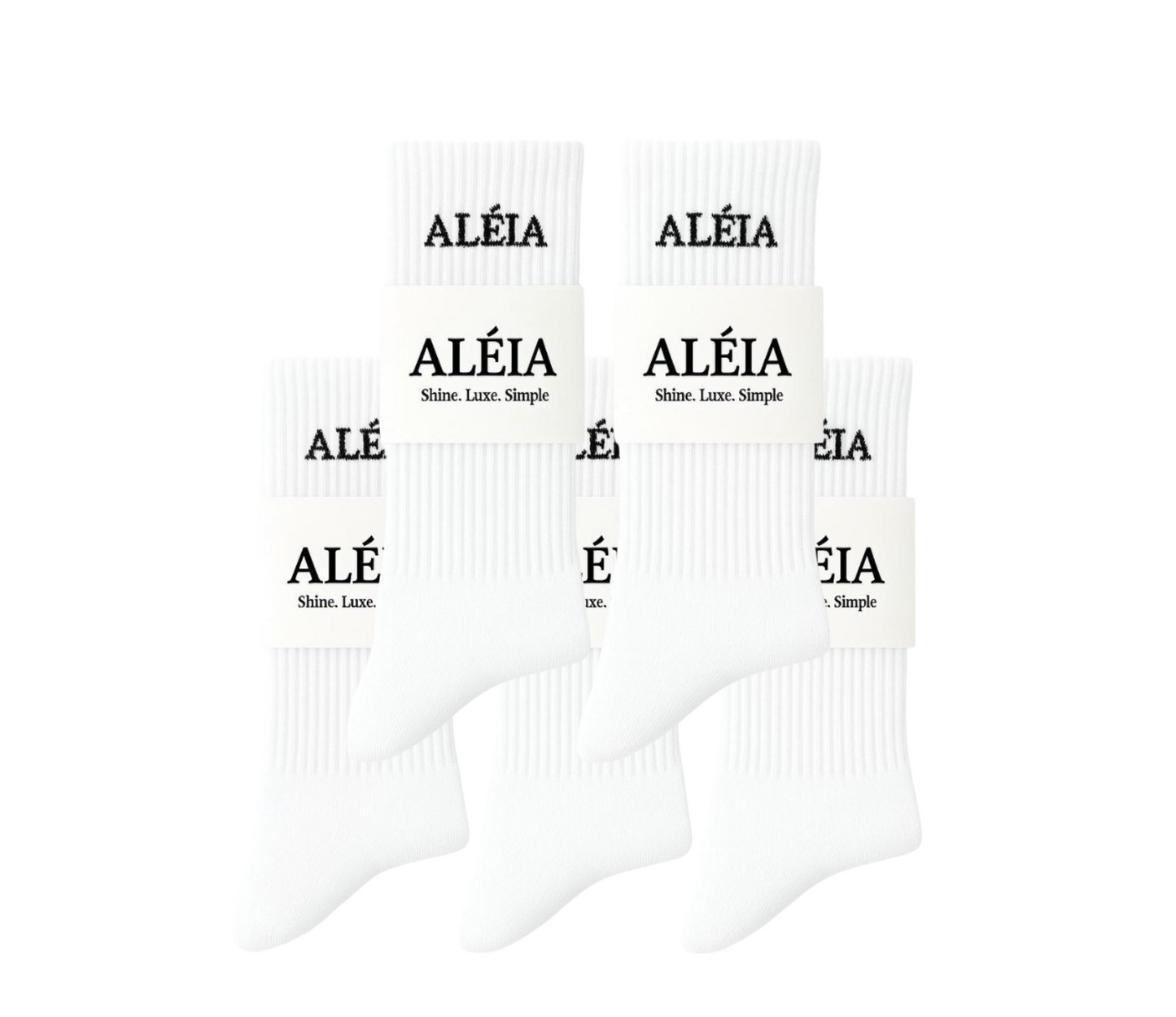 Solid Comfortable Cotton Crew Socks 5 Pairs